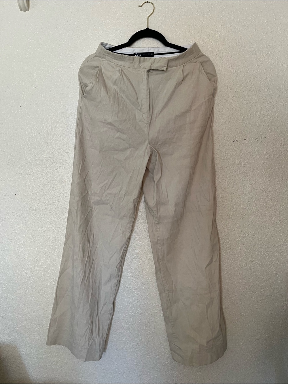 Zara beige/tan wide-Leg Pants